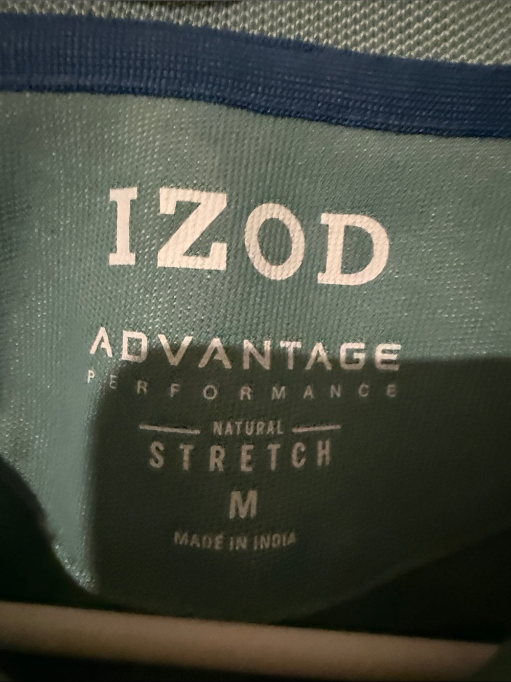 Izod Men's Seafoam Green Polo with Blue Logo - Picture 3 of 5